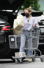 HILARY DUFF Wearing a Mask at Whole Foods in Los Angeles 06/16/2020
