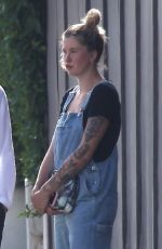 IRELAND BALDWIN in Denim Overalls Out in West Hollywood 06/20/2020