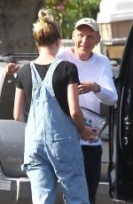 IRELAND BALDWIN in Denim Overalls Out in West Hollywood 06/20/2020