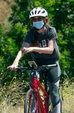 ISLA FISHER Riding Ber Bike Out in Los Angeles 06/07/2020