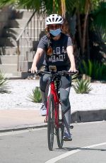 ISLA FISHER Riding Ber Bike Out in Los Angeles 06/07/2020