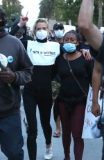 JAIME KING Joins the Protest in Hancock Park in Los Angeles 06/02/2020