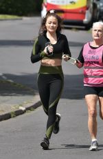 JESS IMPIAZZI Out Jogging with Her Mum in Surrey 06/16/2020
