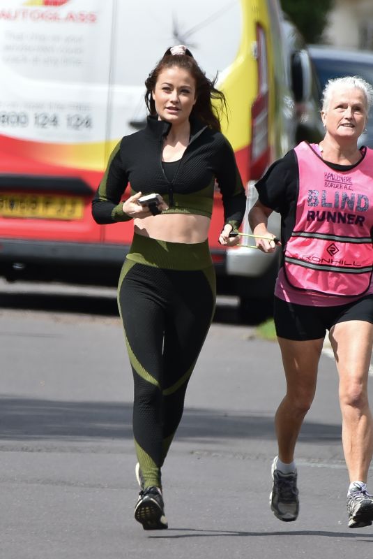 JESS IMPIAZZI Out Jogging with Her Mum in Surrey 06/16/2020