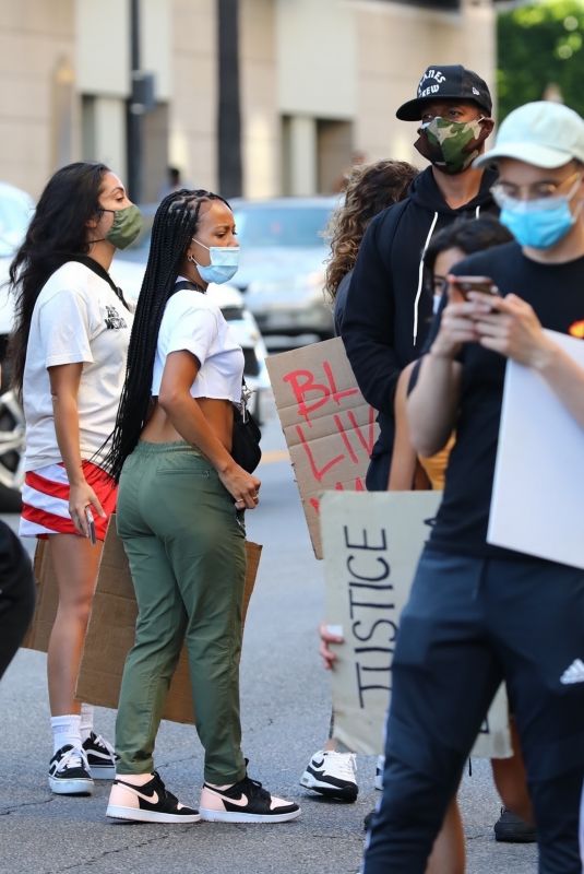 KARRUECHE TRAN at Black Lives Matter Protest in Los Angeles 06/07/2020