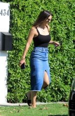 KATHARINE MCPHEE in Long Denim Skirt Out in West Hollywood 06/22/2020