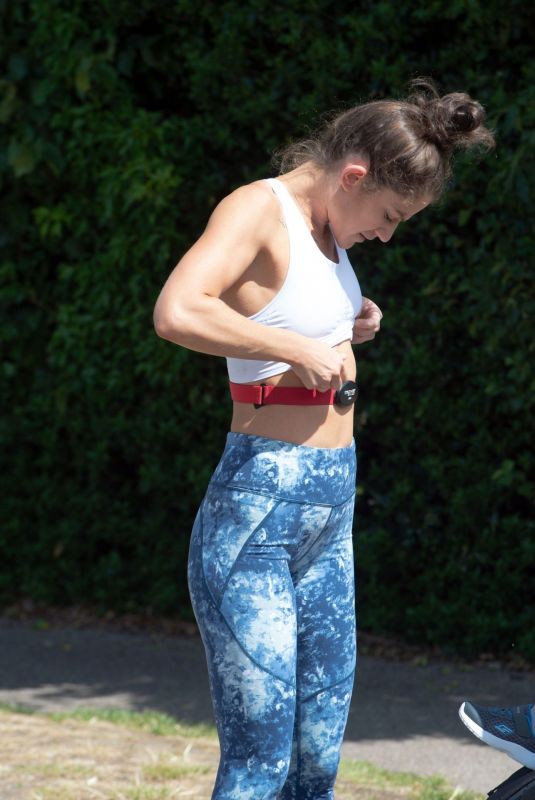 KATIE WAISSEL Workout at a Park in London 06/16/2020
