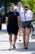 KELLY BROOK in Denim Shorts Out in London 05/31/2020