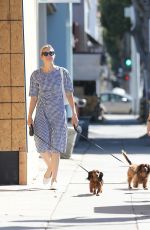 KELLY RUTHERFORD Out with Her Dogs in Santa Monica 06/10/2020