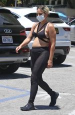 LADY GAGA in a Bikini Top Out for Coffee in Hollywood 05/30/2020