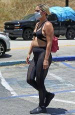 LADY GAGA in a Bikini Top Out for Coffee in Hollywood 05/30/2020