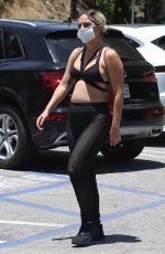 LADY GAGA in a Bikini Top Out for Coffee in Hollywood 05/30/2020