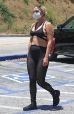 LADY GAGA in a Bikini Top Out for Coffee in Hollywood 05/30/2020