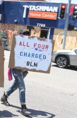 LILI REINHART Out Protesting in West Hollywood 06/03/2020