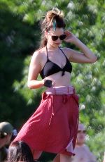 LILY JAMES in Bikini Top Sunbathing at a Park in London 06/25/2020