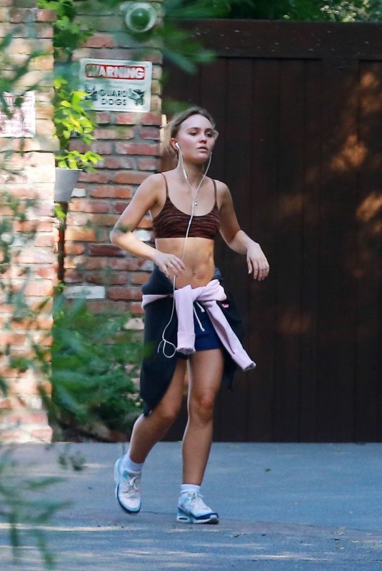 LILY-ROSE DEPP Out Jogging in Los Angeles 06/17/2020
