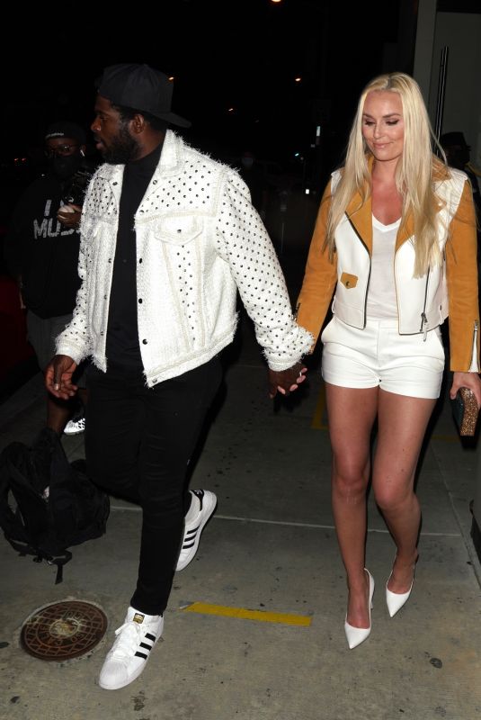 LINDSEY VONN and P. K. Subban Out for Dinner at Catch LA in West Hollywood 06/13/2020