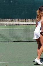 LIZZIE CUNDY Playing Tennis with a Friend in London 06/13/2020