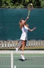 LIZZIE CUNDY Playing Tennis with a Friend in London 06/13/2020