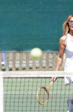 LIZZIE CUNDY Playing Tennis with a Friend in London 06/13/2020