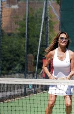 LIZZIE CUNDY Playing Tennis with a Friend in London 06/13/2020