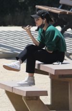 LUCY HALE and Elvis at a Dog Park in Studio City 06/04/2020