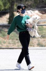 LUCY HALE and Elvis at a Dog Park in Studio City 06/04/2020