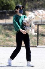 LUCY HALE and Elvis at a Dog Park in Studio City 06/04/2020