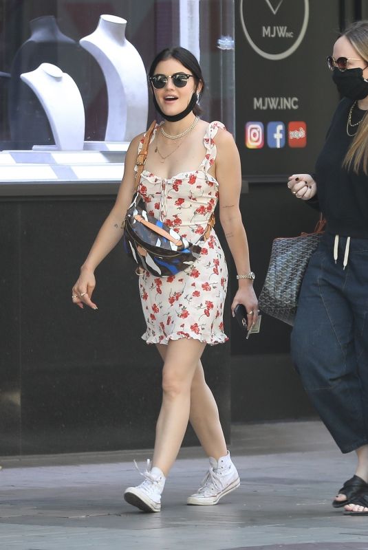 LUCY HALE Out at Jewelry District in Los Angeles 06/10/2020