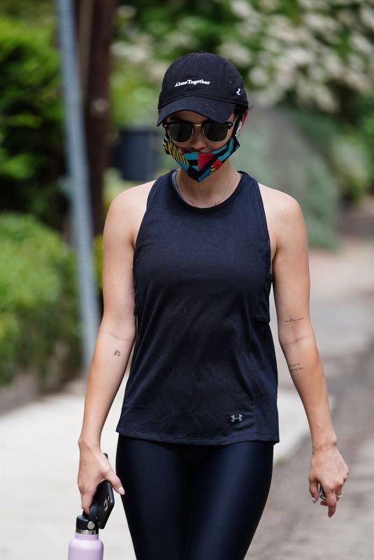 LUCY HALE Out Hiking at Fryman Canyon in Studio City 06/29/2020