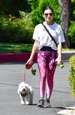 LUCY HALE Out with Elvis in Studio City 06/07/2020