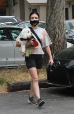 LUCY HALE Out with Her Dog Elvis in Los Angeles 06/25/2020