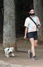 LUCY HALE Out with Her Dog Elvis in Los Angeles 06/25/2020