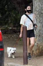 LUCY HALE Out with Her Dog Elvis in Los Angeles 06/25/2020