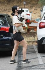 LUCY HALE Out with Her Dog Elvis in Los Angeles 06/25/2020