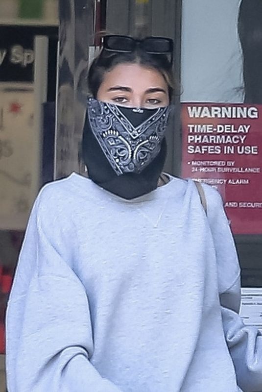 MADISON BEER Wearing Bandana Mask at CVS in Malibu 06/16/2020