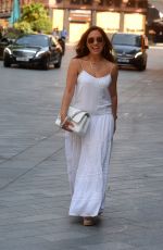 MYLEENE KLASS in a White Dress Arrives at Smooth Radio in London 06/24/2020