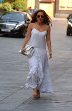 MYLEENE KLASS in a White Dress Arrives at Smooth Radio in London 06/24/2020