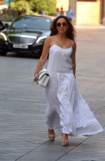 MYLEENE KLASS in a White Dress Arrives at Smooth Radio in London 06/24/2020