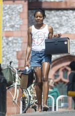 NAOMIE HARRIS in Denim Shorts Out and About in London 06/15/2020