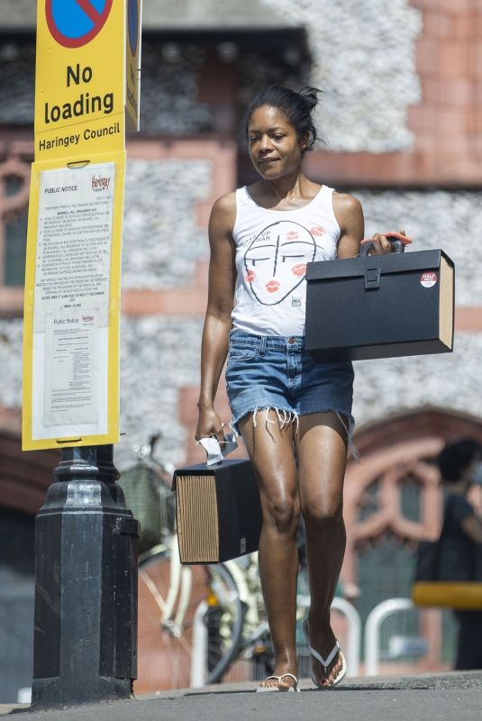 NAOMIE HARRIS in Denim Shorts Out and About in London 06/15/2020