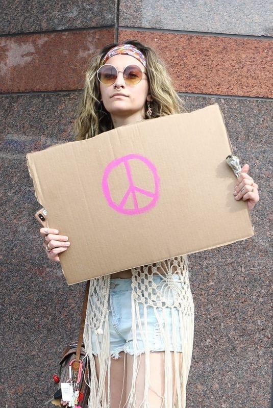 PARIS JACKSON at a Protest in Los Angeles 06/01/2020