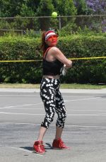 PHOEBE PRICE at a Tennis Courts in Los Angeles 06/27/2020