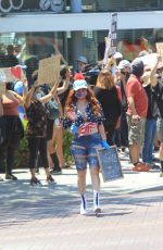 PHOEBE PRICE at Black Lives Matter Protest in West Hollywood 06/03/2020