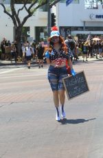 PHOEBE PRICE at Black Lives Matter Protest in West Hollywood 06/03/2020