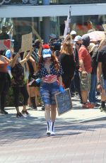 PHOEBE PRICE at Black Lives Matter Protest in West Hollywood 06/03/2020