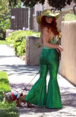 PHOEBE PRICE in a Mermaid Outfit Out with Her Dog in Los Angeles 06/12/2020