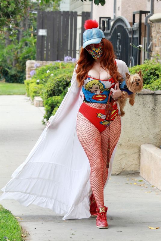 PHOEBE PRICE in a  Super Girl Shirt in Los Angeles 06/18/2020