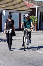 Pregnant CHRISTINA SCHWARZENEGGER Riding Her Bike Out in Brentwood 06/09/2020