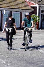 Pregnant CHRISTINA SCHWARZENEGGER Riding Her Bike Out in Brentwood 06/09/2020